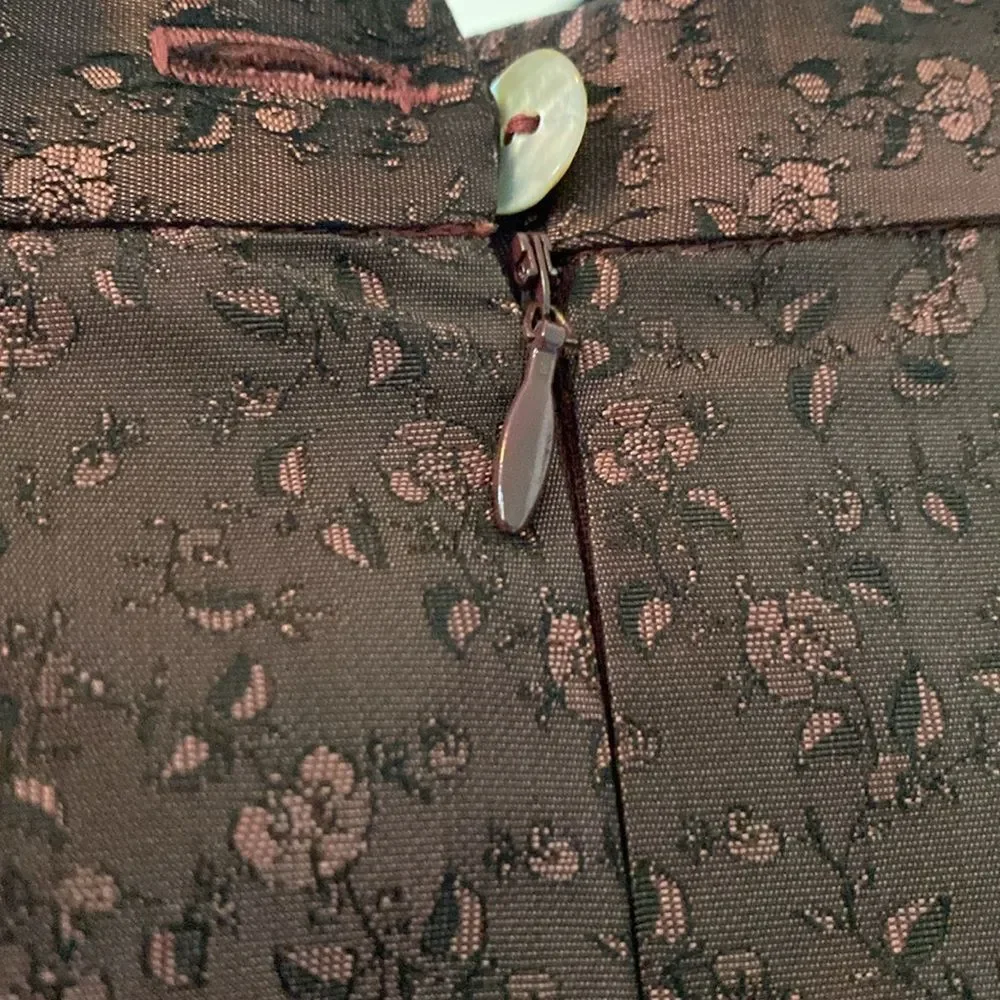 SOLE floral silk Pencil skirt with velvet accent - Size 6